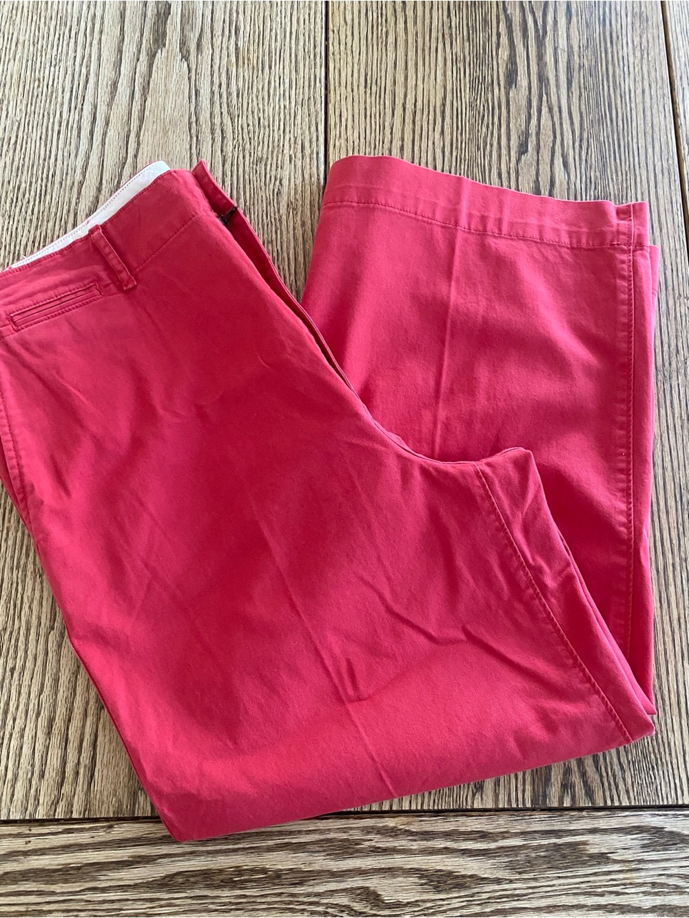 Polo Ralph Lauren Womens Chino Wide Leg Cropped Pants -Red Size 14